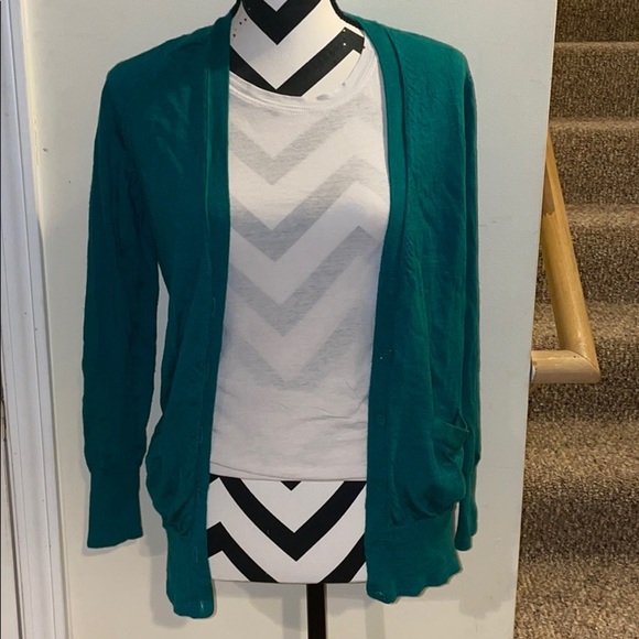 Women’s J. Crew Green Cardigan 100% Merino Wool - Picture 1 of 5